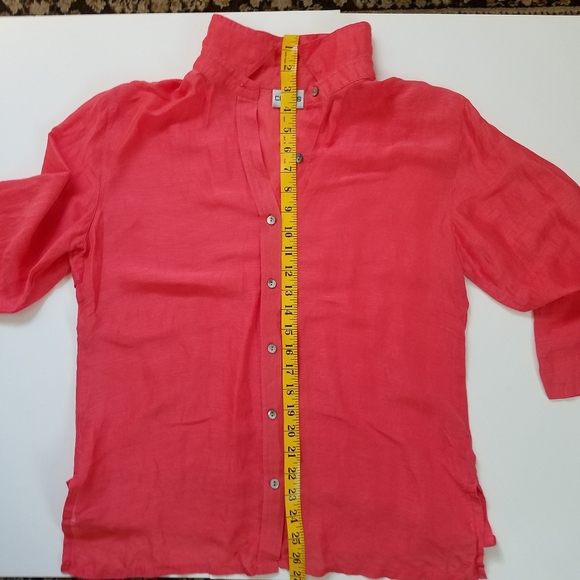 Chico’s Design Orange Linen Silk Blend Blouse - Picture 7 of 7